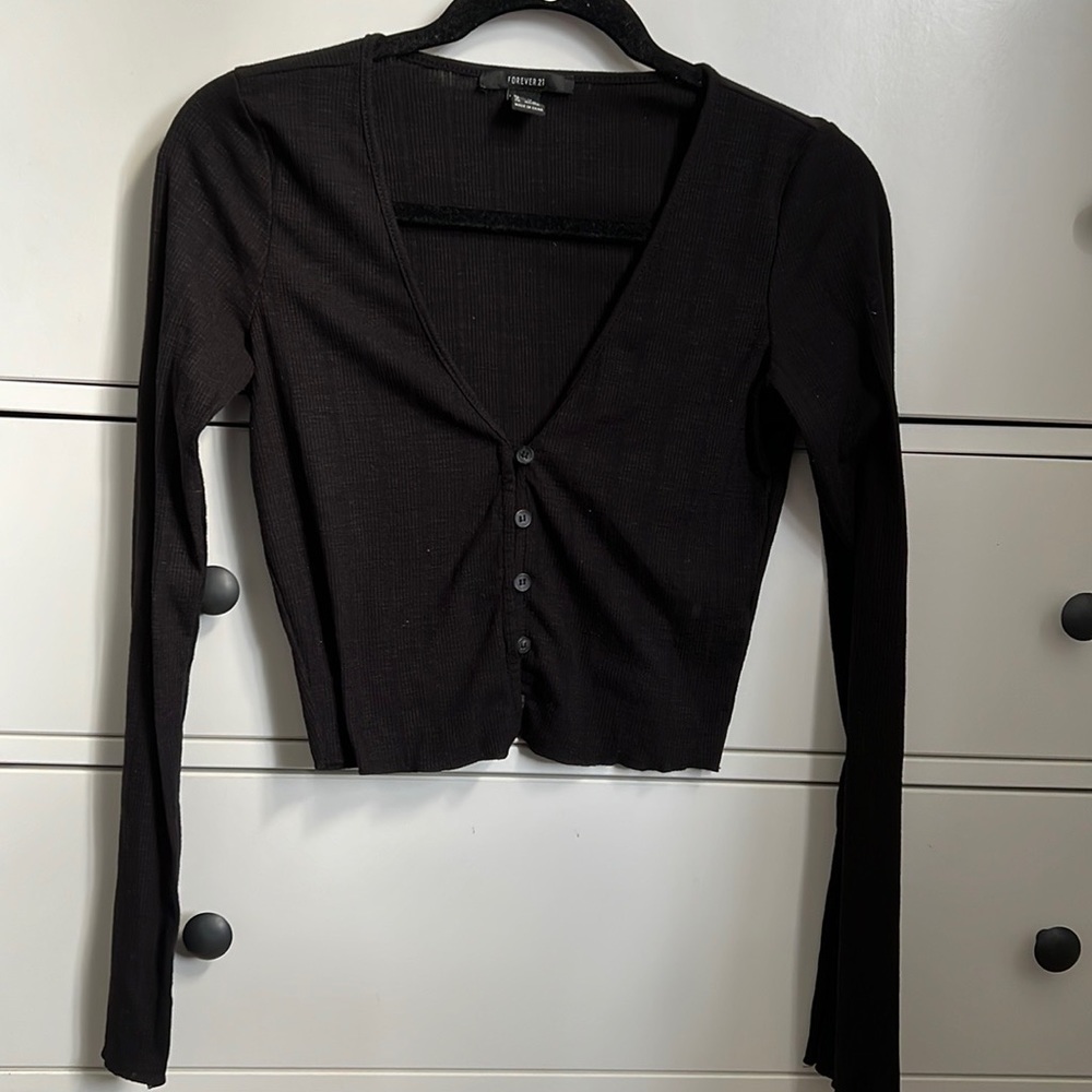 Black ribbed long sleeve